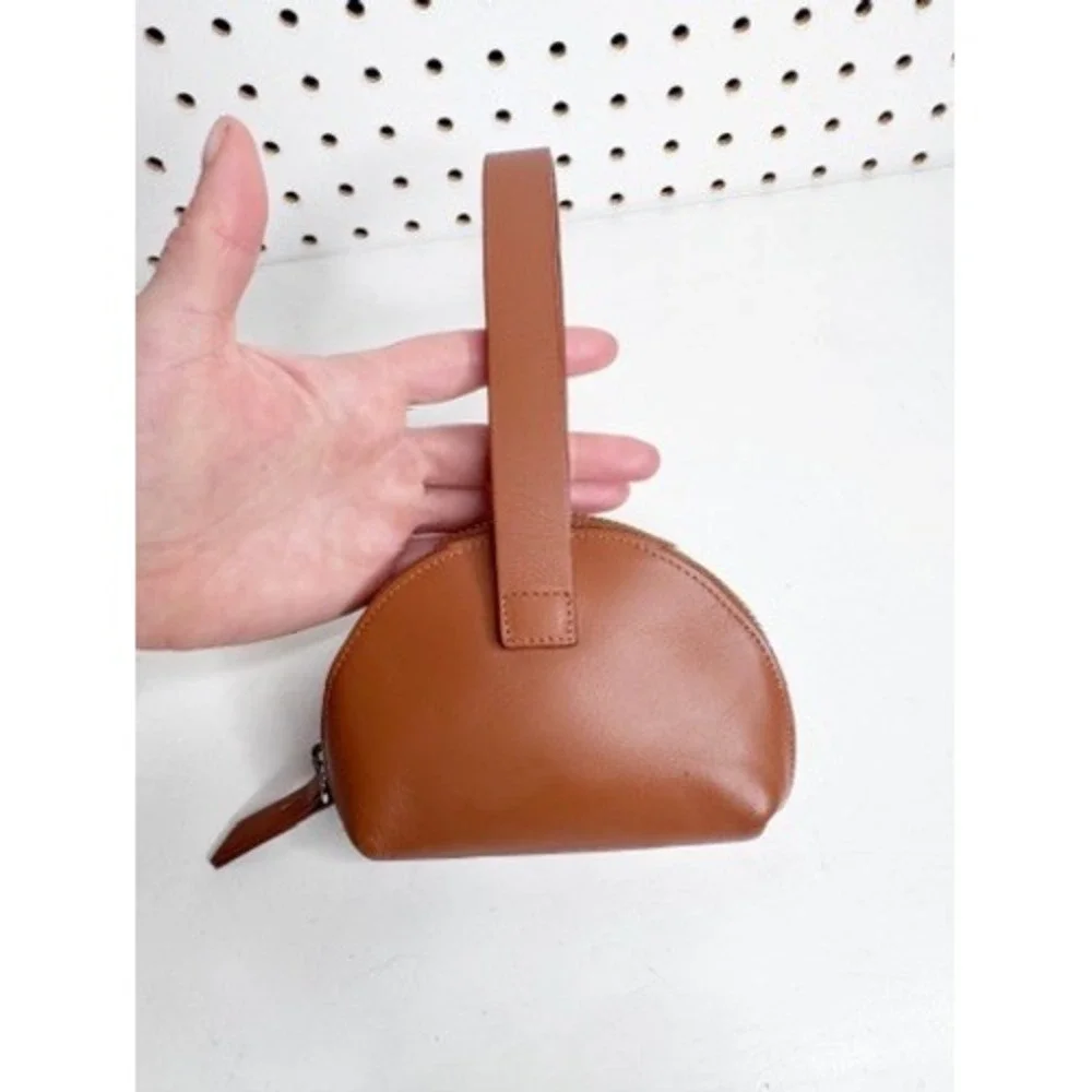Spanish Leather Wristlet Clutch - BLAME LILAC-  Congac